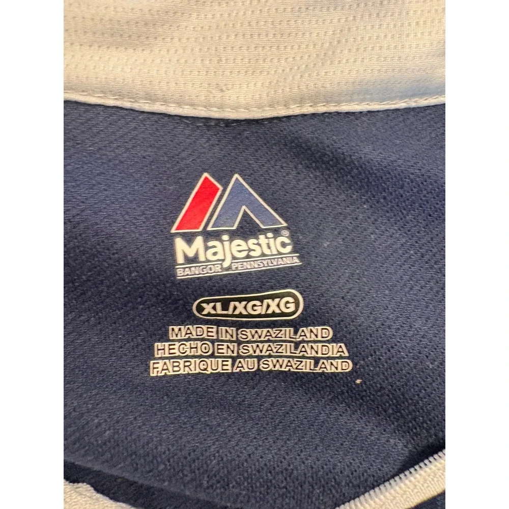 Majestic New York Yankees Mens XL Cool Base Quarter Zip Pullover Navy Blue MLB